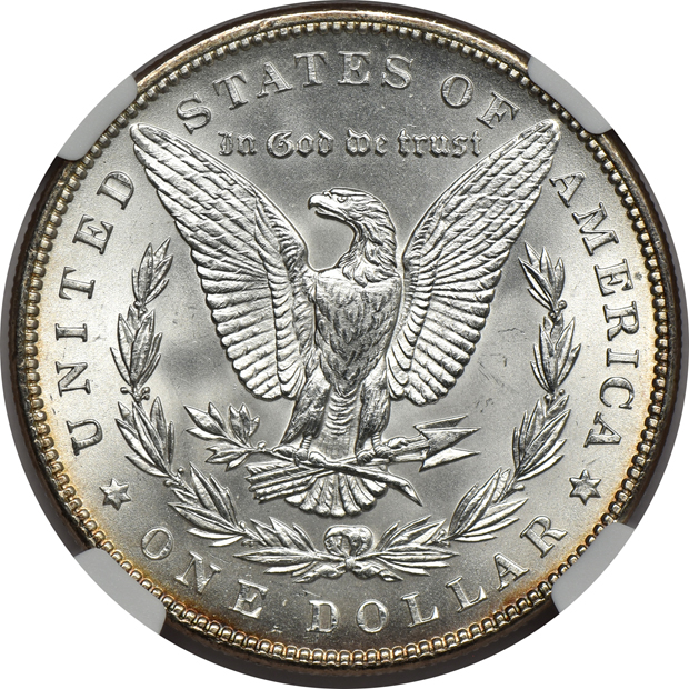 1881-CC MS-64, 1890-S MS-64+, and an 1899 MS-64+, all NGC