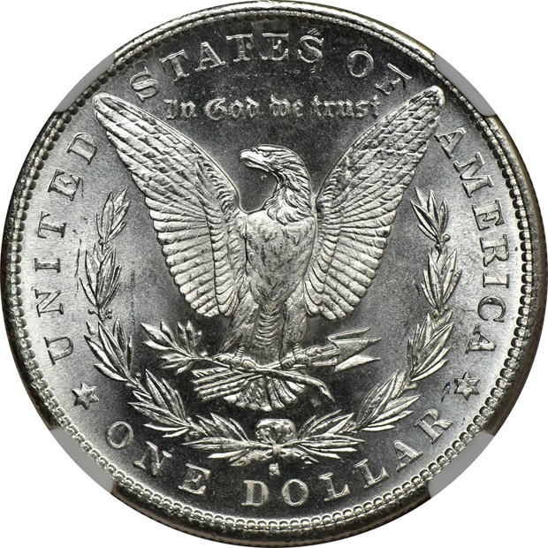 Five Morgan silver dollars certified GEM by NGC