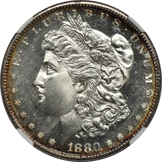 Five Morgan silver dollars certified GEM by NGC