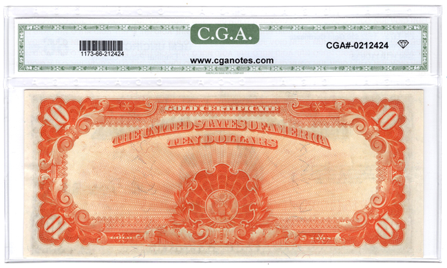 1922 $10 Fr# 1173 - CGA GemCU-66/original paper quality