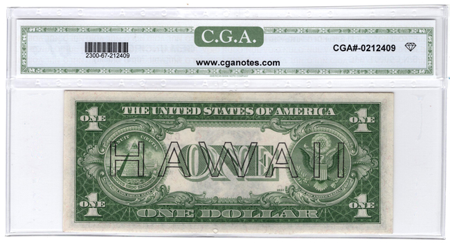1935-A $1 Hawaii Fr# 2300 - CGA GemCU-67/original paper quality