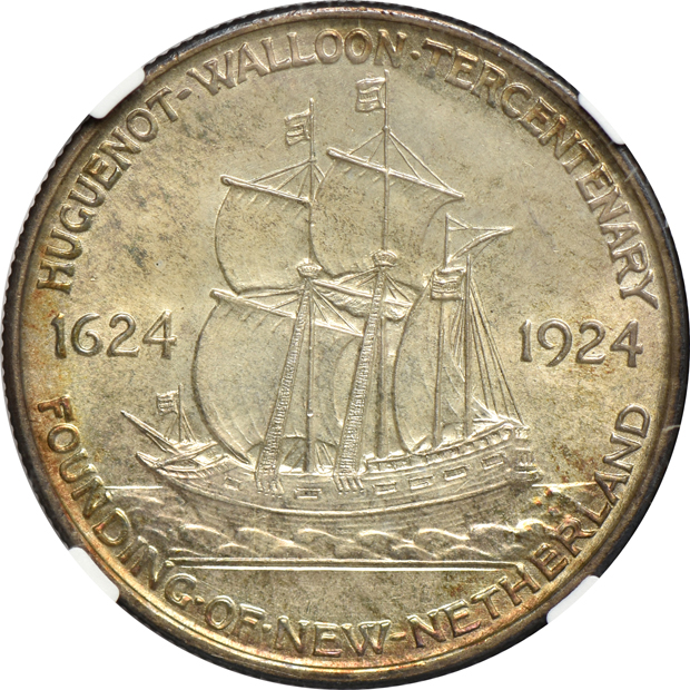1924 Huguenot, 1933-D Oregon Trail, and a 1935-S Texas, all NGC MS-66