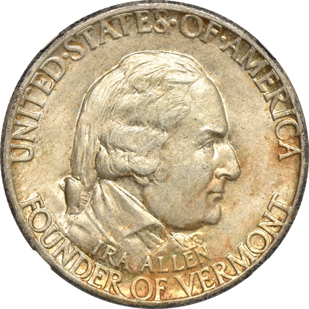 1918 Lincoln NGC MS-65, 1925 California PCGS MS-63, and a 1927 Vermont NGC MS-65
