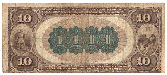 1882 $10 Brown Back - Richmond, VA Charter #1111 - Select