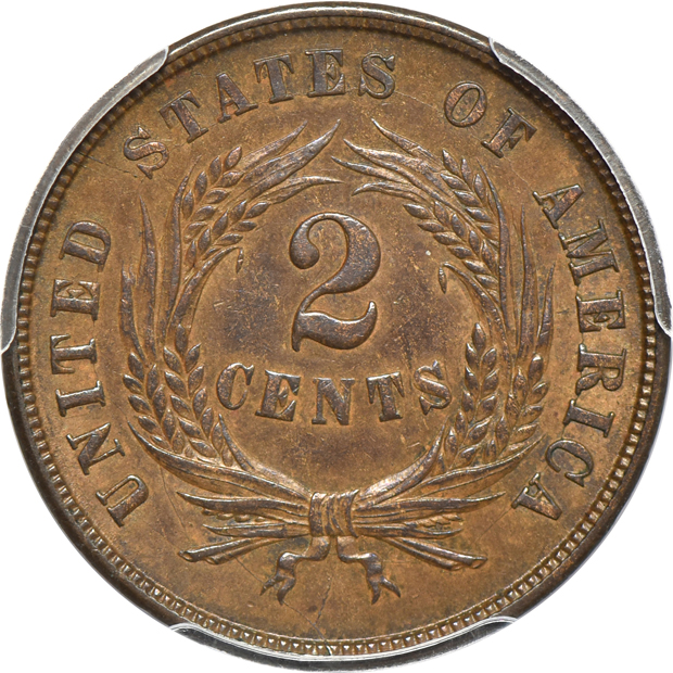 1864 Small Motto PCGS MS-62BN CAC