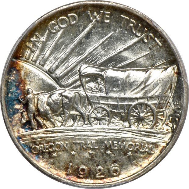 1926-S Oregon MS-65, and a 1936-D Arkansas MS-66, both PCGS