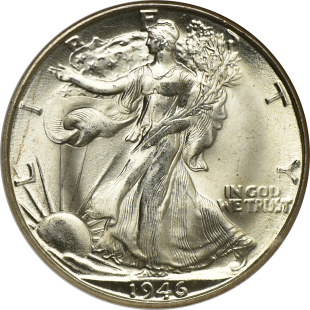 1944-S PCGS MS-65, 1946-D NGC MS-66, and a 1946-S NGC MS-66, all CAC