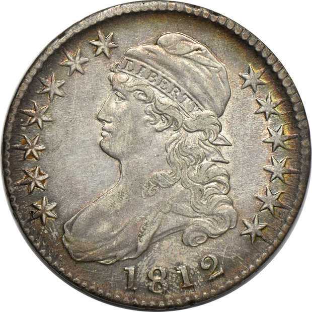 Five Capped Bust half-dollars
