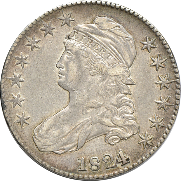 Five Capped Bust half-dollars