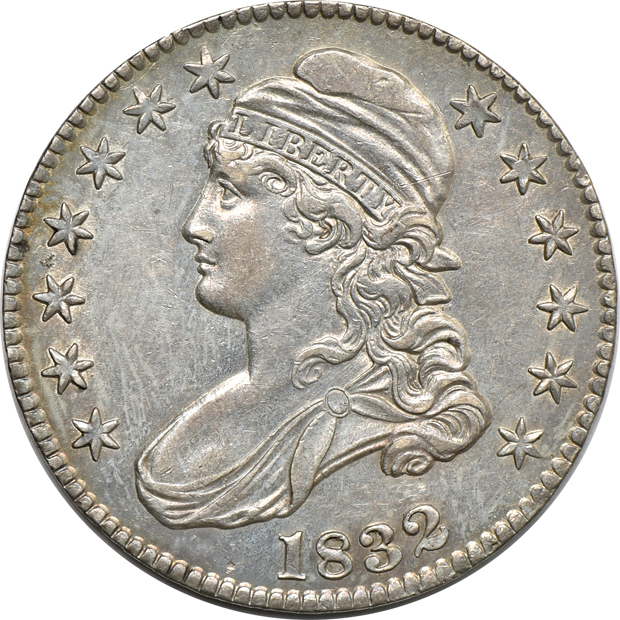 Five Capped Bust half-dollars