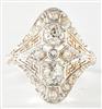 18K White Gold Vintage Diamond Ring