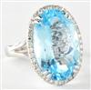 18K White Gold Blue Topaz Ring
