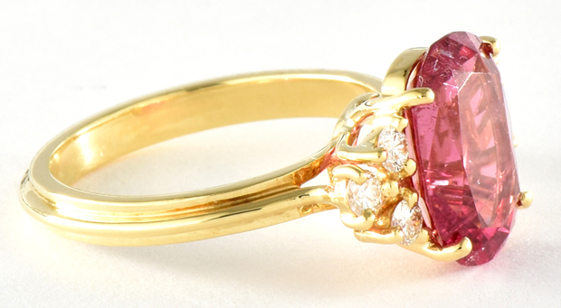 18K Yellow Gold Pink Tourmaline Ring