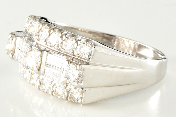 14K White Gold Diamond Band