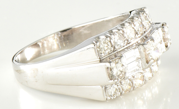14K White Gold Diamond Band