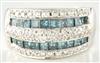 14K White Gold Blue and White Diamond Band