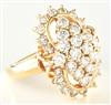 14K Yellow Gold Diamond Cluster Ring