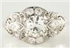 Platinum Diamond Vintage Ring with a 1.12 Carat Old European Cut Round GIA #2175789123