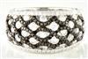 18K White Gold Black and White Diamond Band