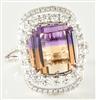 18K White Gold Ametrine and Diamond Ring
