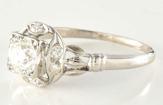 Platinum Diamond Vintage Ring