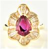18K Yellow Gold Diamond and Ruby Ballerina Ring