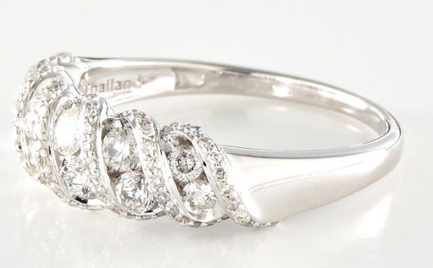 14K White Gold Diamond Band