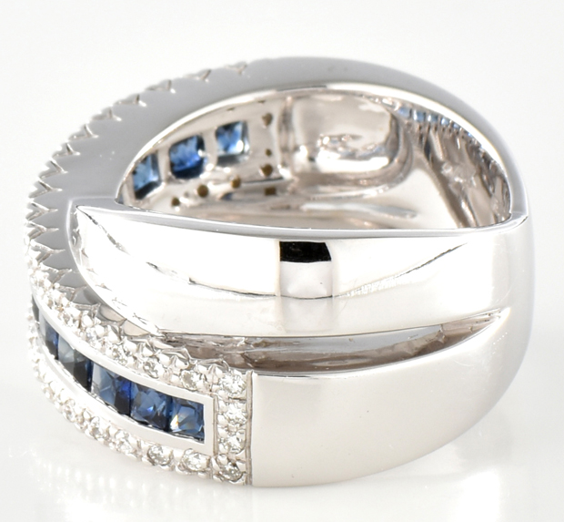 14K White Gold and Sapphire Band