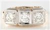 14K Two-Tone Three Stone Diamond Ring