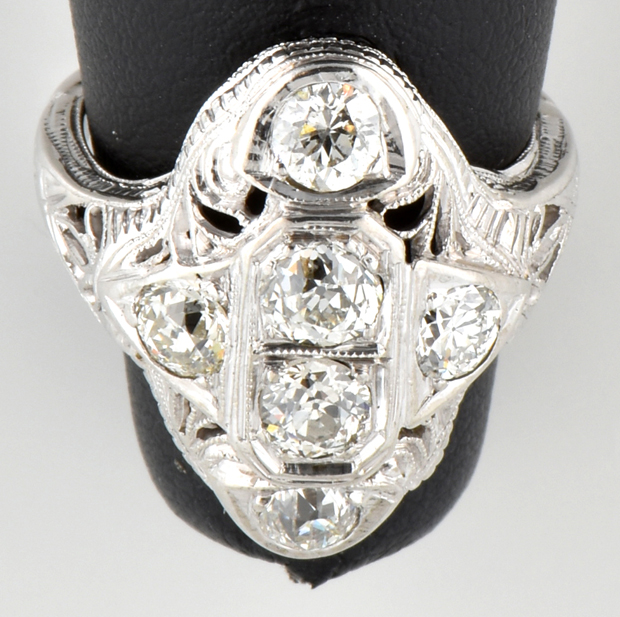 14K White Gold Vintage Ring