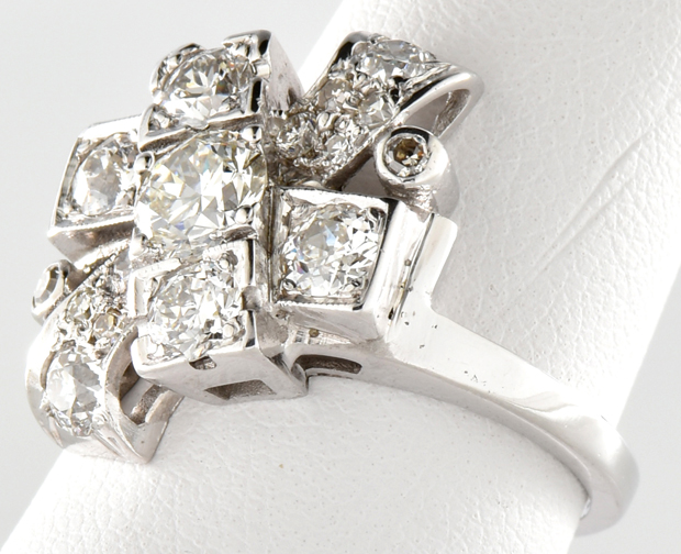 14K White Gold Vintage Diamond Ring
