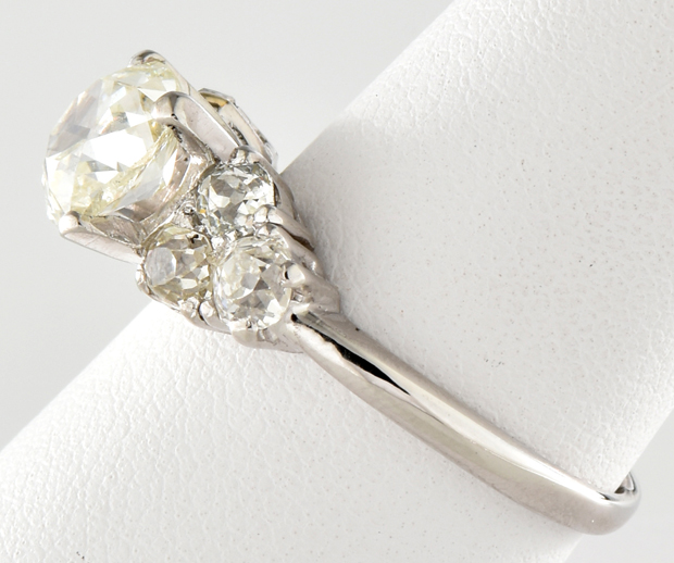 Platinum Diamond Ring with a 1.60 Carat Old Mine Brilliant GIA #5181059560