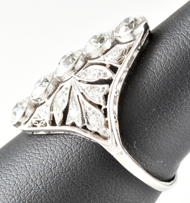 14K White Gold Vintage Diamond Ring