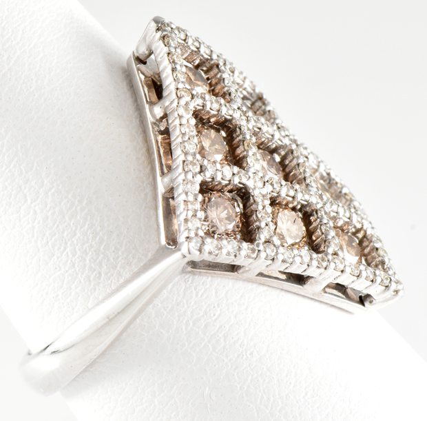 18K White Gold Champagne Diamond Ring