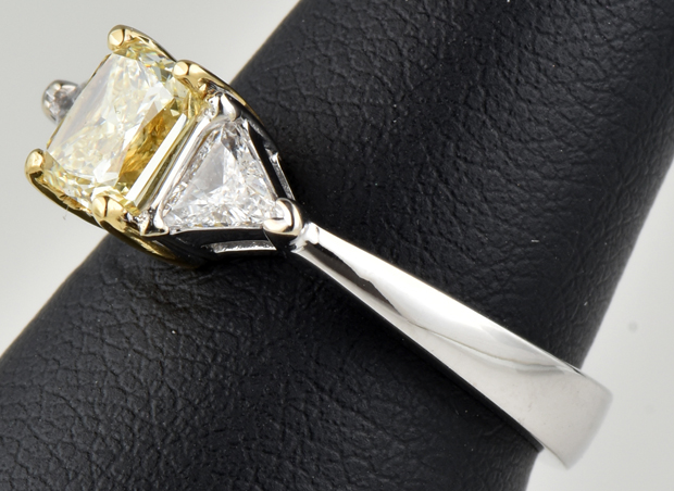18K Gold Diamond Ring with a 1.02 Carat Fancy Intense Yellow Diamond EGL #37797902D