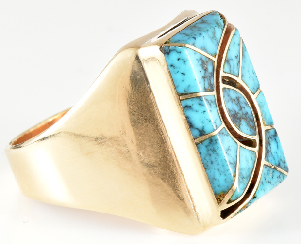 14K Yellow Gold Turquoise Ring