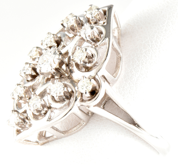14K White Gold Diamond Heart Ring
