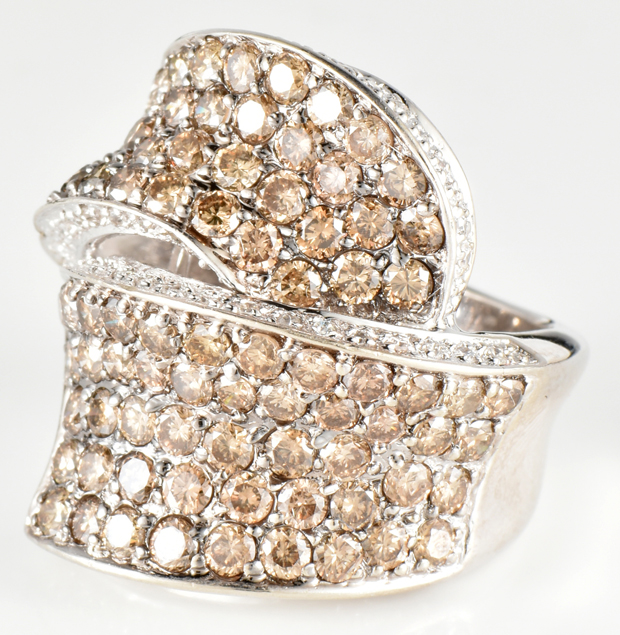 14K White Gold Chocolate Diamond Ring