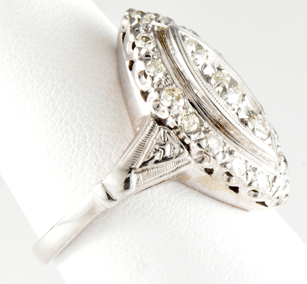 14K White Gold Diamond Ring
