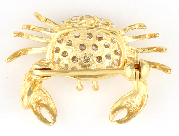 14K Yellow Gold Crab Pin