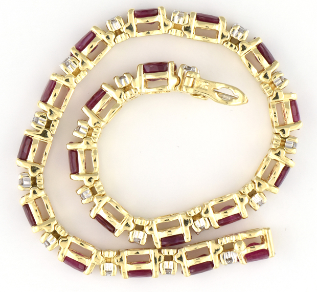 14K Yellow Gold Ruby Bracelet 