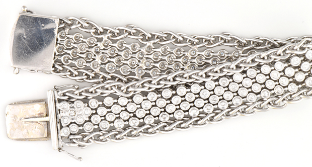 14K White Gold Diamond Bracelet 