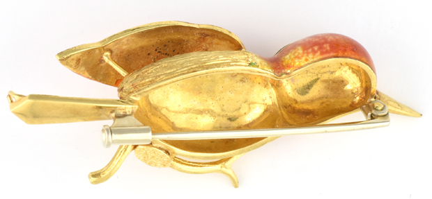 18K Yellow Gold Corletto Enamel Pin
