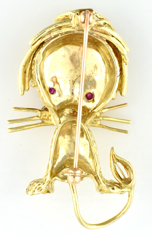 14K Yellow Gold Animal Pin