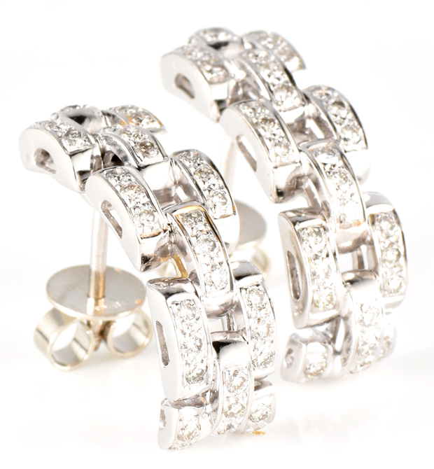14K White Gold Diamond Earrings