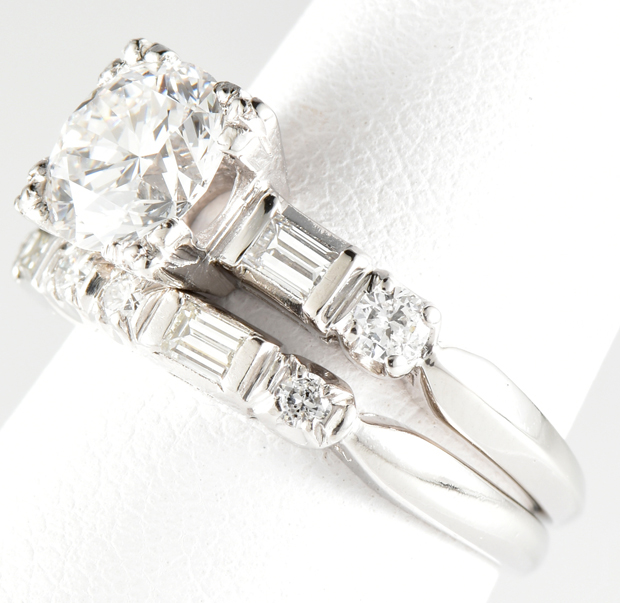 Platinum Diamond Ring Set with a 1.37 Carat Round Brilliant GIA #1182613971
