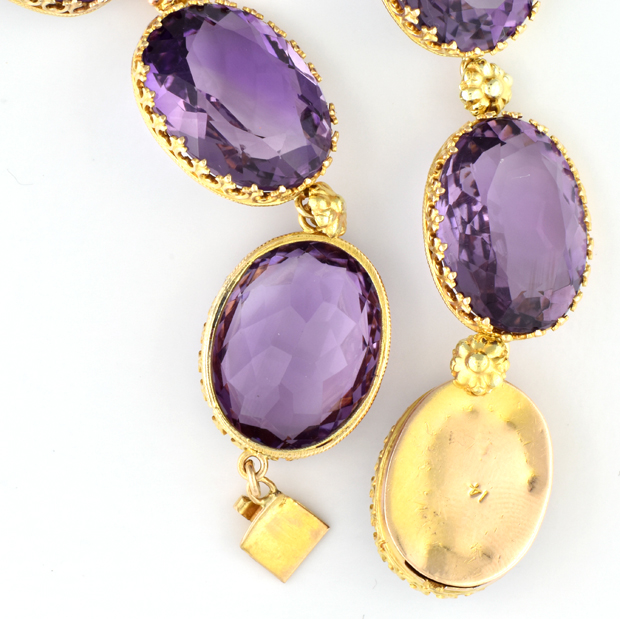 14K Yellow Gold Amethyst Choker
