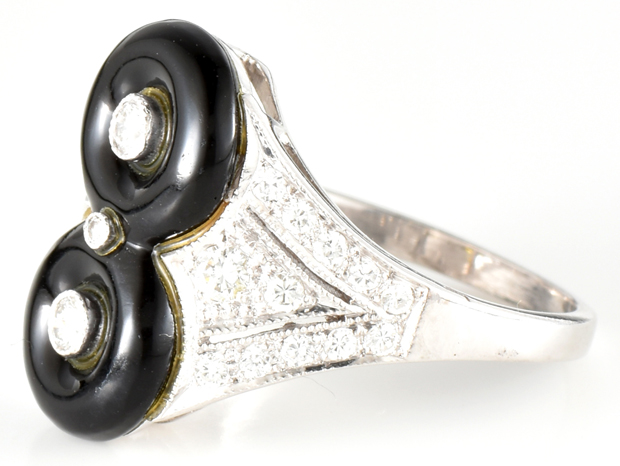 14K White Gold Black Onyx Ring