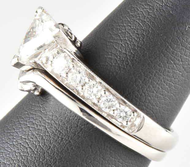 Platinum Diamond Ring with a 1.02 Carat Modified Triangular GIA #2171980181