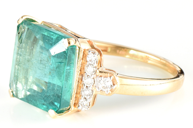 14K Yellow Gold Emerald Ring